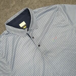Greg Norman Play Dry Mens XL TG‎ Blue Stripe Golf Polo Shirt